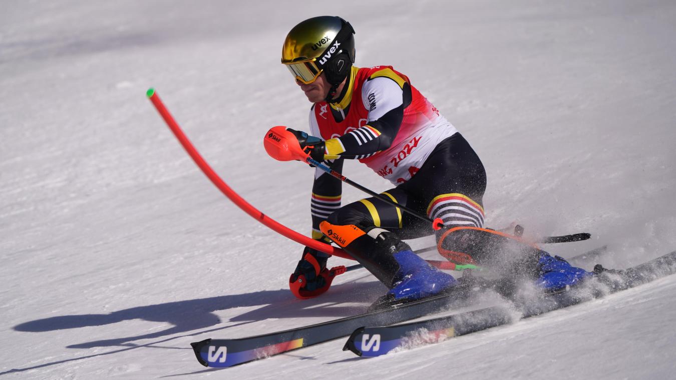 <p>Armand Marchant beim Slalom</p>