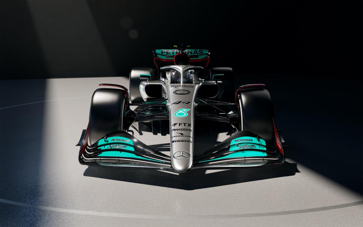 <p>Der neue Formel-1-Mercedes (Mercedes-AMG F1 W13 E Performance) ist wieder silber.</p>