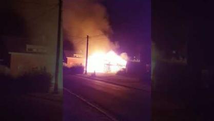 <p>Lagerhalle in Walhorn ausgebrannt</p>

