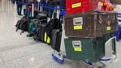 <p>Sieben Spieler und jede Menge Gepäck flogen am vergangenen Sonntag nach Moskau.</p>
