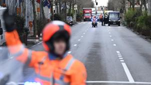 <p>Filterblockade der Polizei in Brüssel</p>