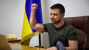 <p>Der Präsident der Ukraine Wolodymyr Selenskyj spricht vor dem britischen Unterhaus aus Kiew, der Hauptstadt der Ukraine. Das Foto wurde vom Büro des Präsidenten der Ukraine herausgegeben und von Ukrinform verbreitet.</p>