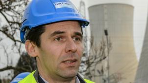 <p>Ecolo-Parteichef Jean-Marc Nollet am Kernkraftwerk Tihange (2017)</p>