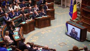 <p>Der ukrainische Präsident Wolodymyr Selenskyj hat am Donnerstag zu den Abgeordneten im Föderalparlament gesprochen.</p>