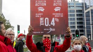 <p>FGTB-Kundgebung im September 2021 gegen das Lohngesetz</p>