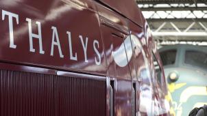 <p>Ein Thalys-Zug steht im Brüsseler Südbahnhof.</p>
