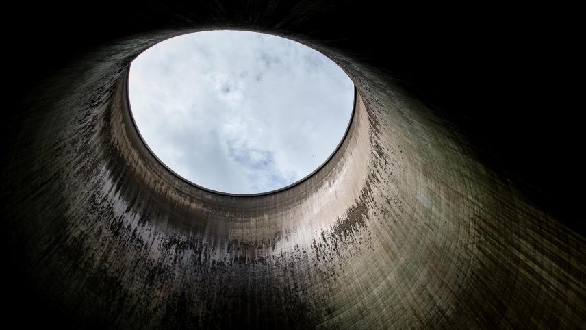 <p>Blick aus dem Innern eines AKW-Kühlturms.</p>