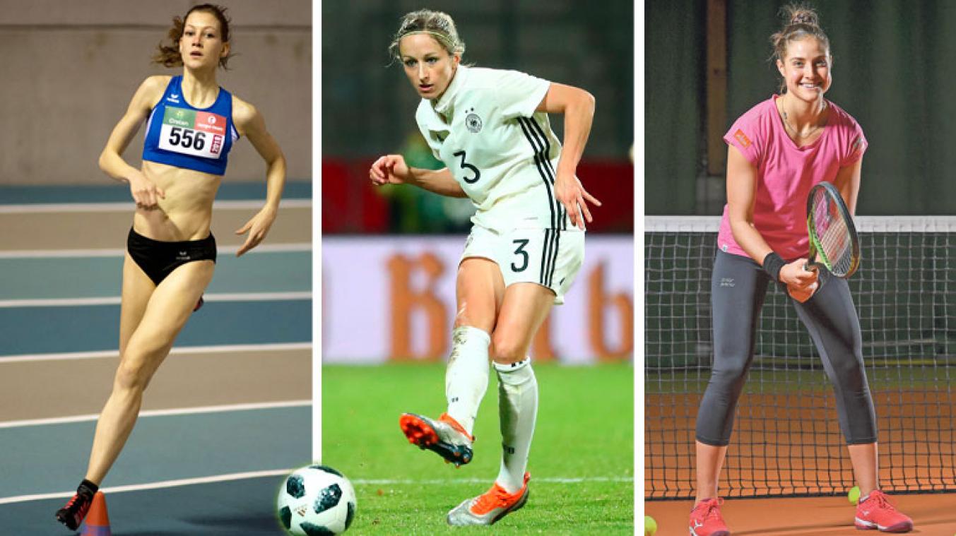 <p>Sind in der Kategorie Sportlerinnen mit nationaler-internationaler Ausstrahlung nominiert: Eléa Henrard, Kathrin Hendrich und Marie Benoit (v.l.)</p>