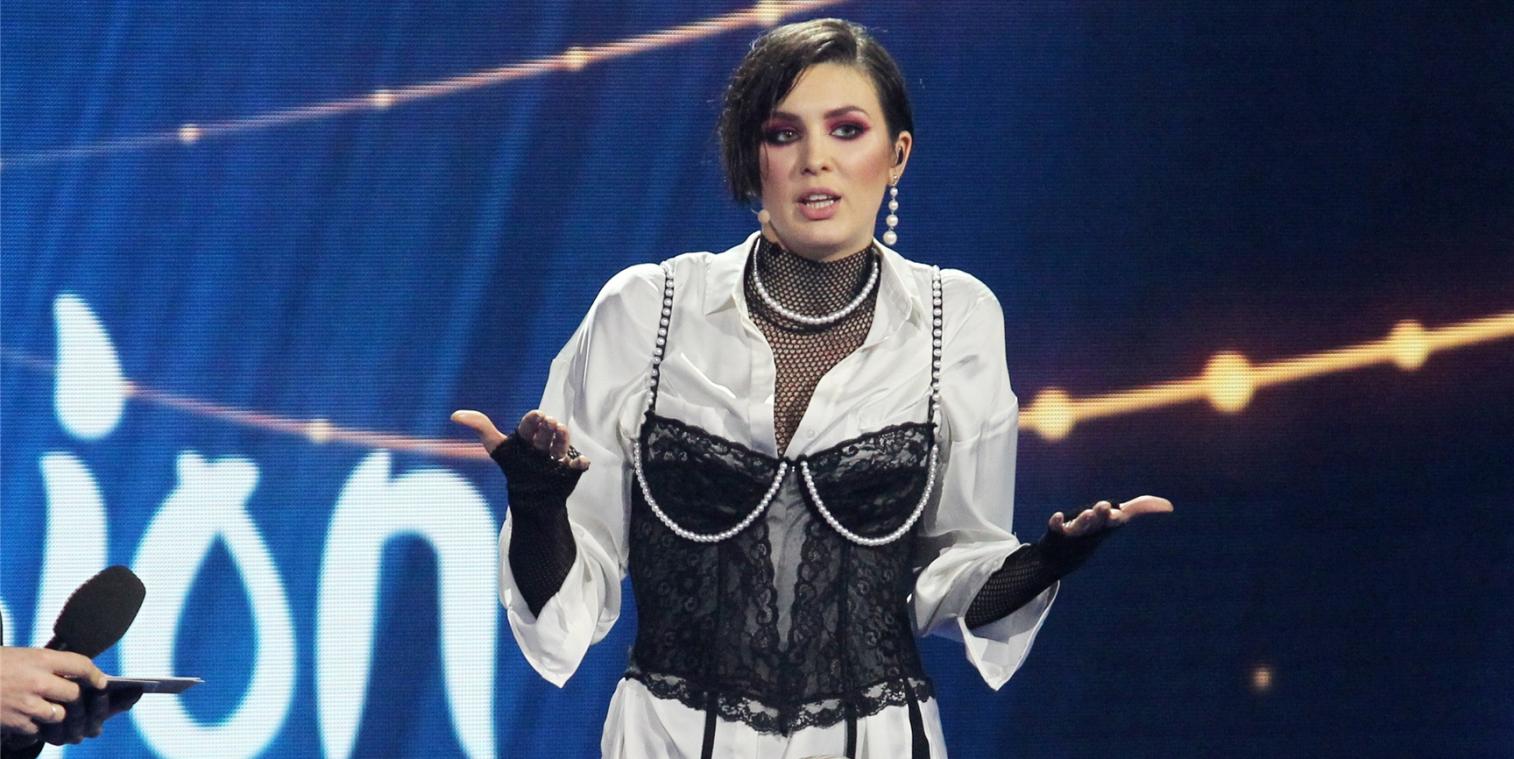 <p>Maruv, Sängerin und Teilnehmerin am Eurovision Song Contest für die Ukraine, nach ihrem Auftritt beim nationalen Vorentscheid.</p>