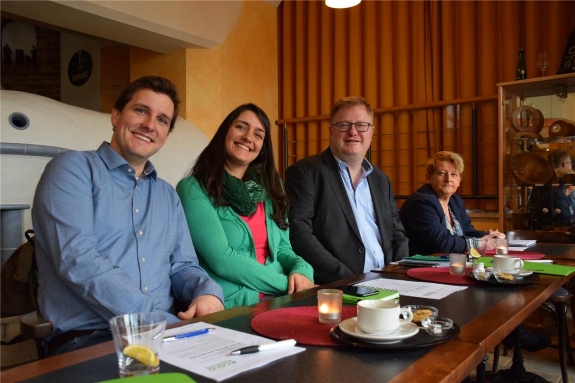 <p>Das Ecolo-Spitzenquartett für die Gemeinschaftswahlen (von links): Andreas Jerusalem, Inga Voss, Freddy Mockel und Dominique Wey.</p>