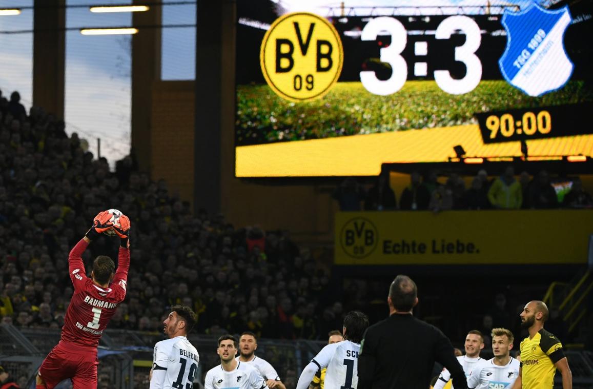 <p>Ein spektakuläres 3:3 gab es beim Spiel Dortmund gegen Hoffenheim. Foto: dpa</p>