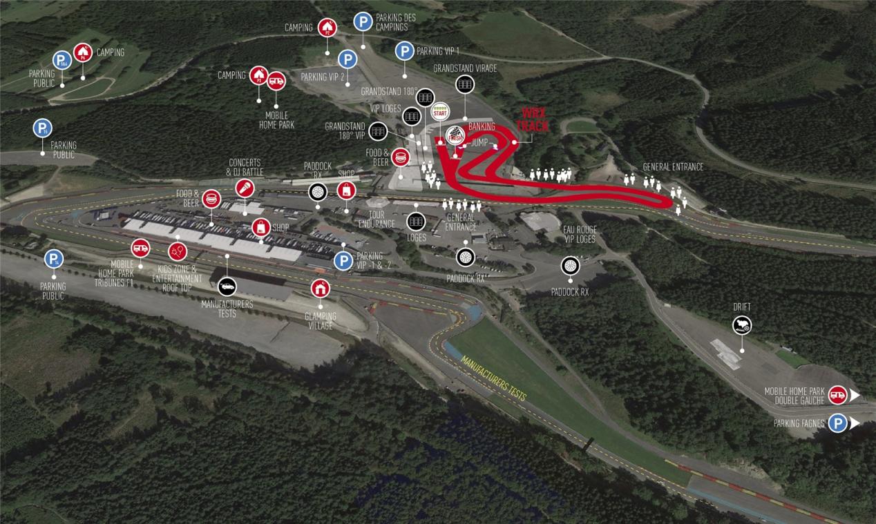 <p>Auf dieser Skizze erkennt man das Veranstaltungsgelände für den Rallycross-WM-Lauf am 11./12. Mai in Spa-Francorchamps.</p>