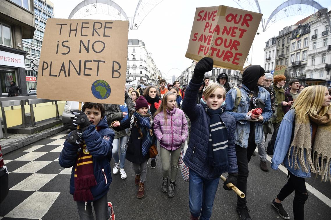 <p>Der neue Trend in Belgien: Klima-Protest statt Schulbank.</p>