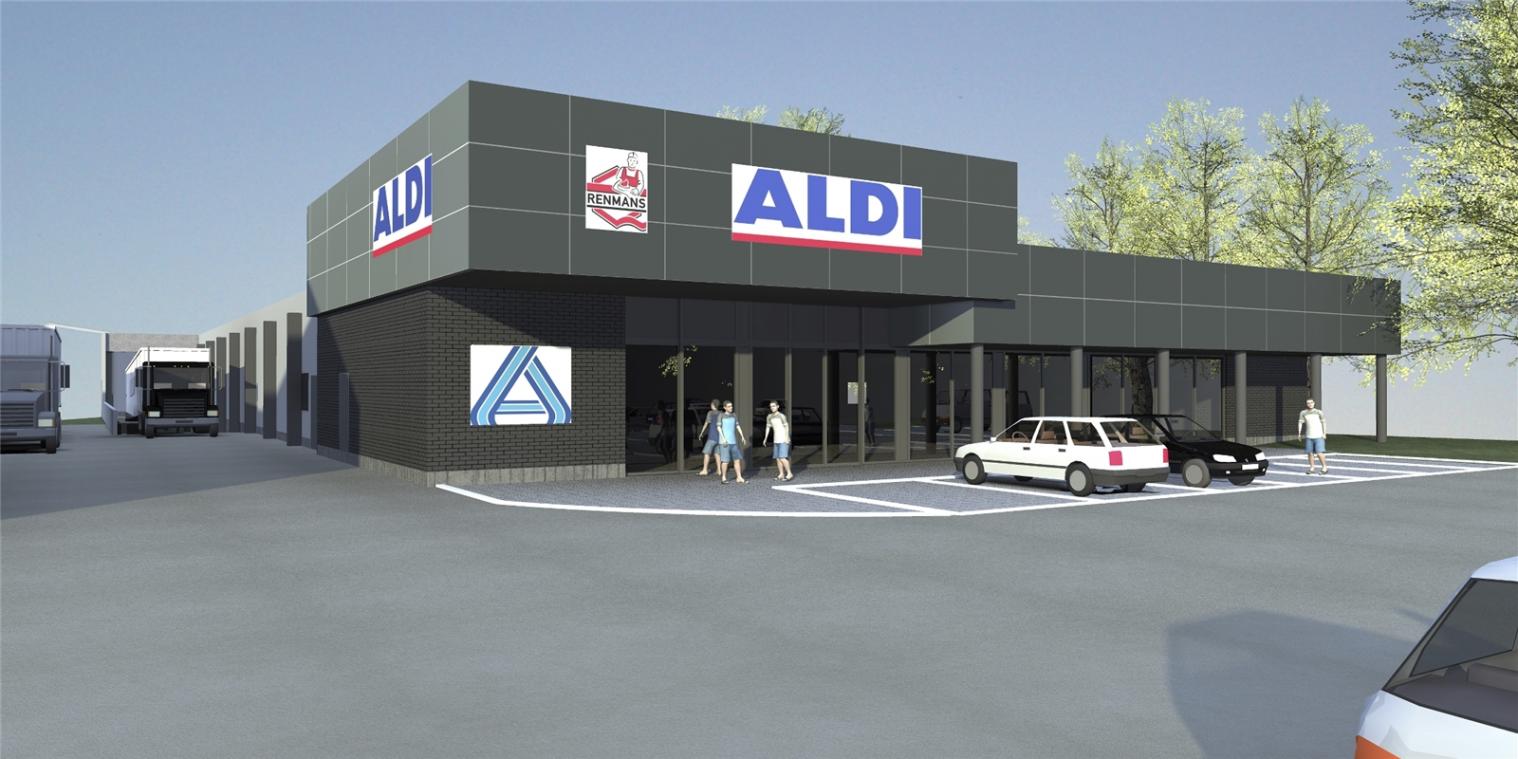 <p>So soll sich die Aldi-Filiale an der Eupener Hochstraße ab Ende April der Kundschaft nach umfangreichen Umbauarbeiten präsentieren. Grafik: Aldi</p>