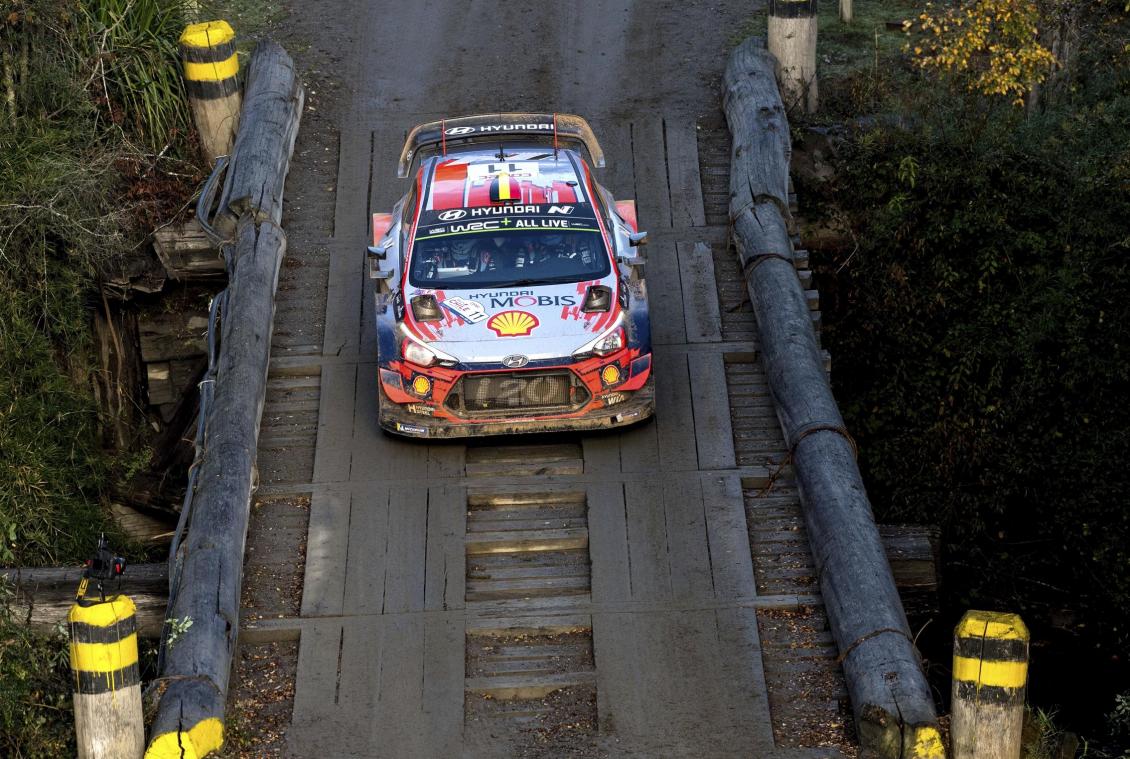 <p>Thierry Neuville auf seinem Hyundai bei der Rallye Chile, die zum ersten Mal ausgetragen wird.</p>