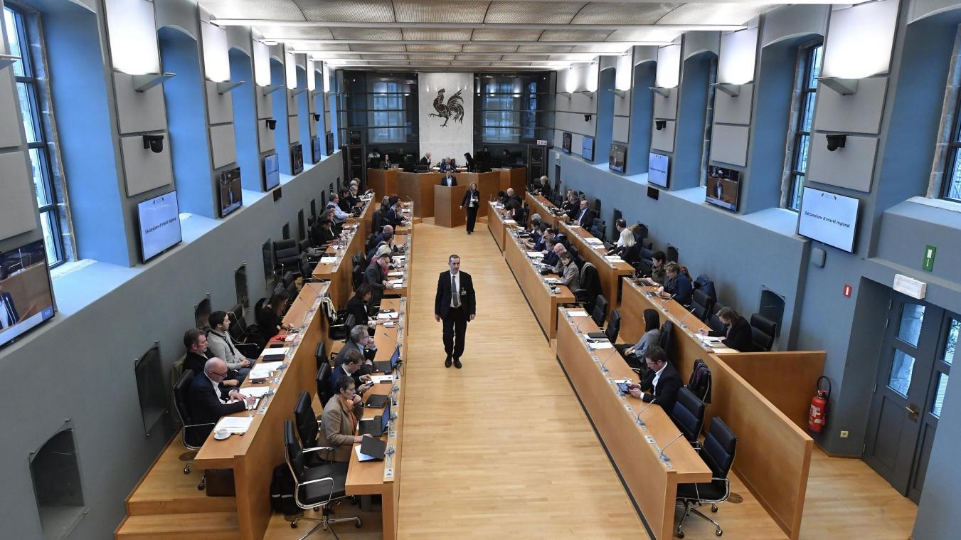 <p>Der Plenarsaal des wallonischen Regionalparlamentes in Namur, wo 75 Abgeordnete tagen, sechs davon aus dem zweisprachigen Wahlkreis Verviers.</p>