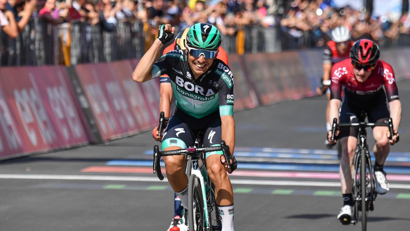 <p>Cesare Benedetti sicherte seinem Team Bora-hansgrohe bereits den dritten Etappensieg beim diesjährigen Giro.</p>