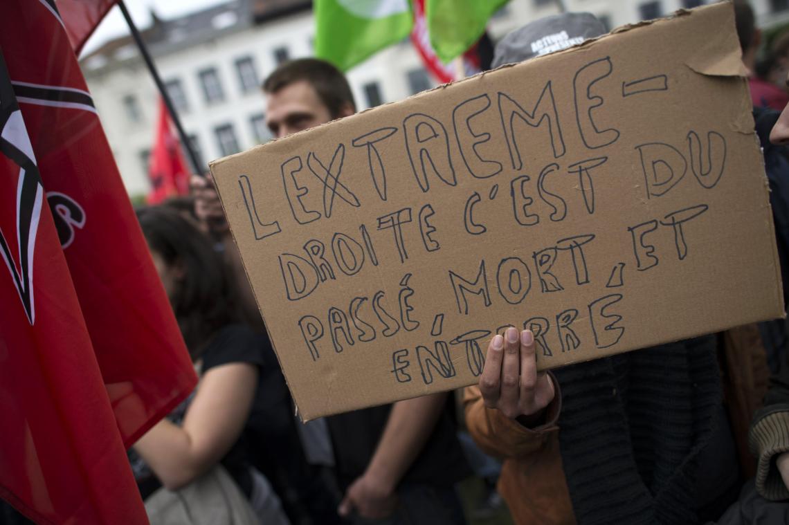 <p>Mai 2014: Kundgebung in Brüssel gegen den aufkommenden Rechtsextremismus in Europa.</p>
