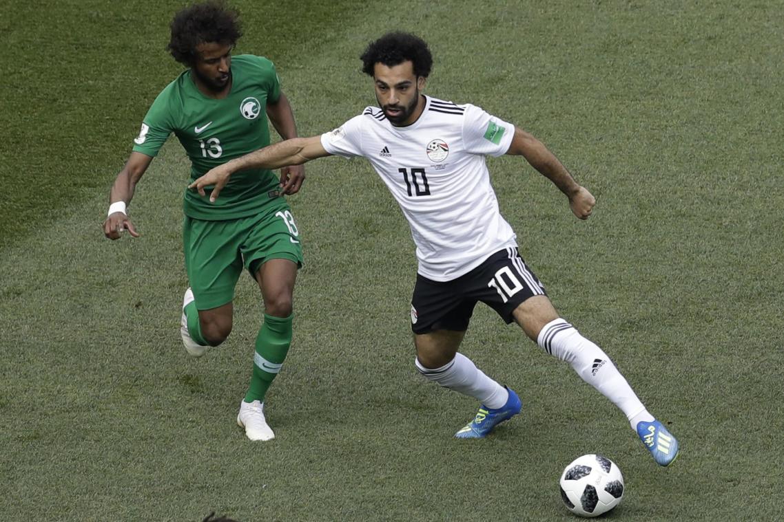<p>Mohamed Salah (rechts) im Trikot der ägyptischen Nationalmannschaft</p>