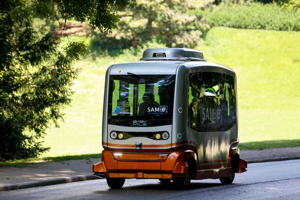 <p>Der selbstfahrende Bus im Woluwe-Park.</p>