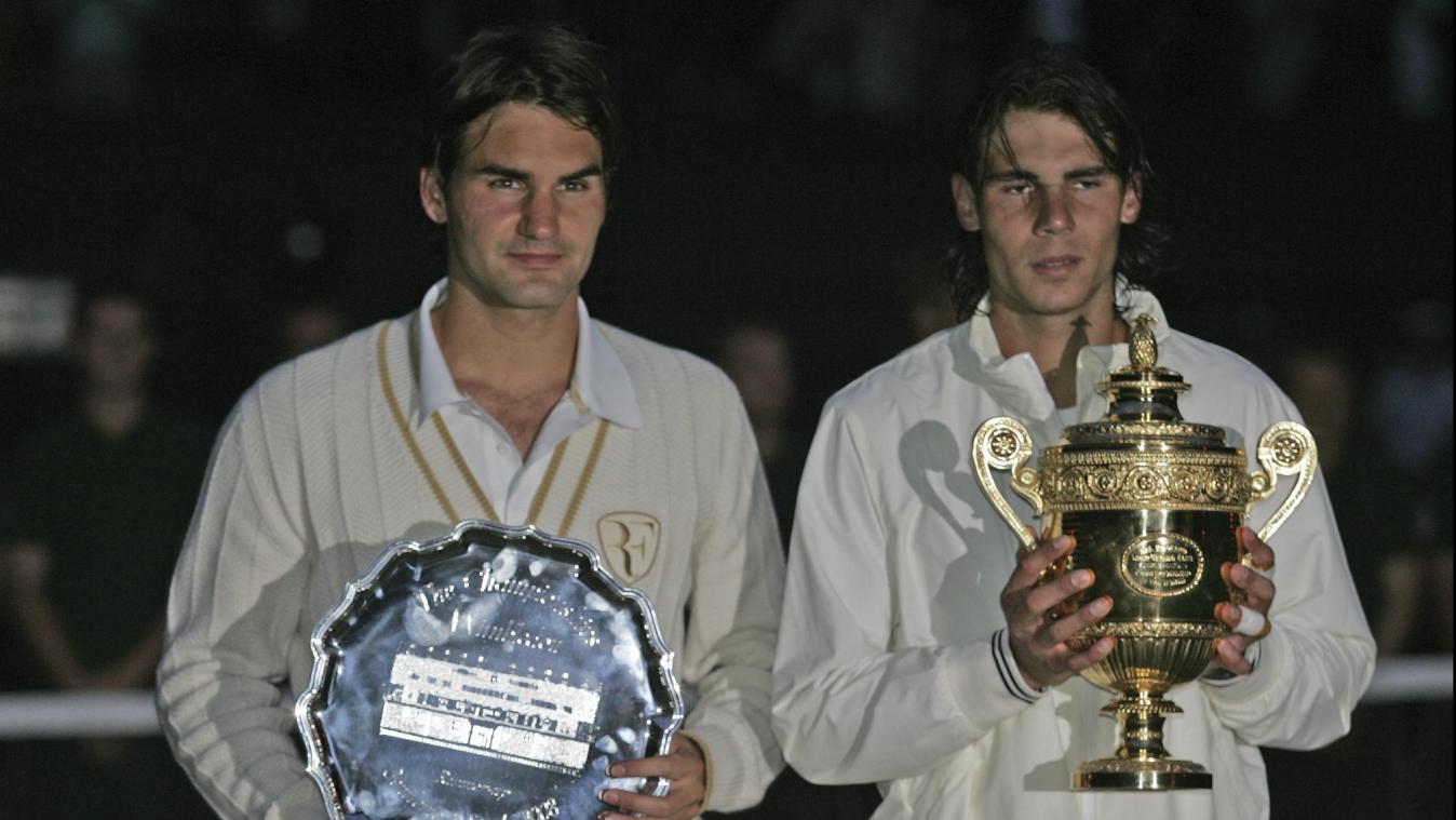 <p>Am Ende des letzten Wimbledon-Duells von Rafa Nadal und Roger Federer im Jahr 2008 holte der Spanier den Titel.</p>