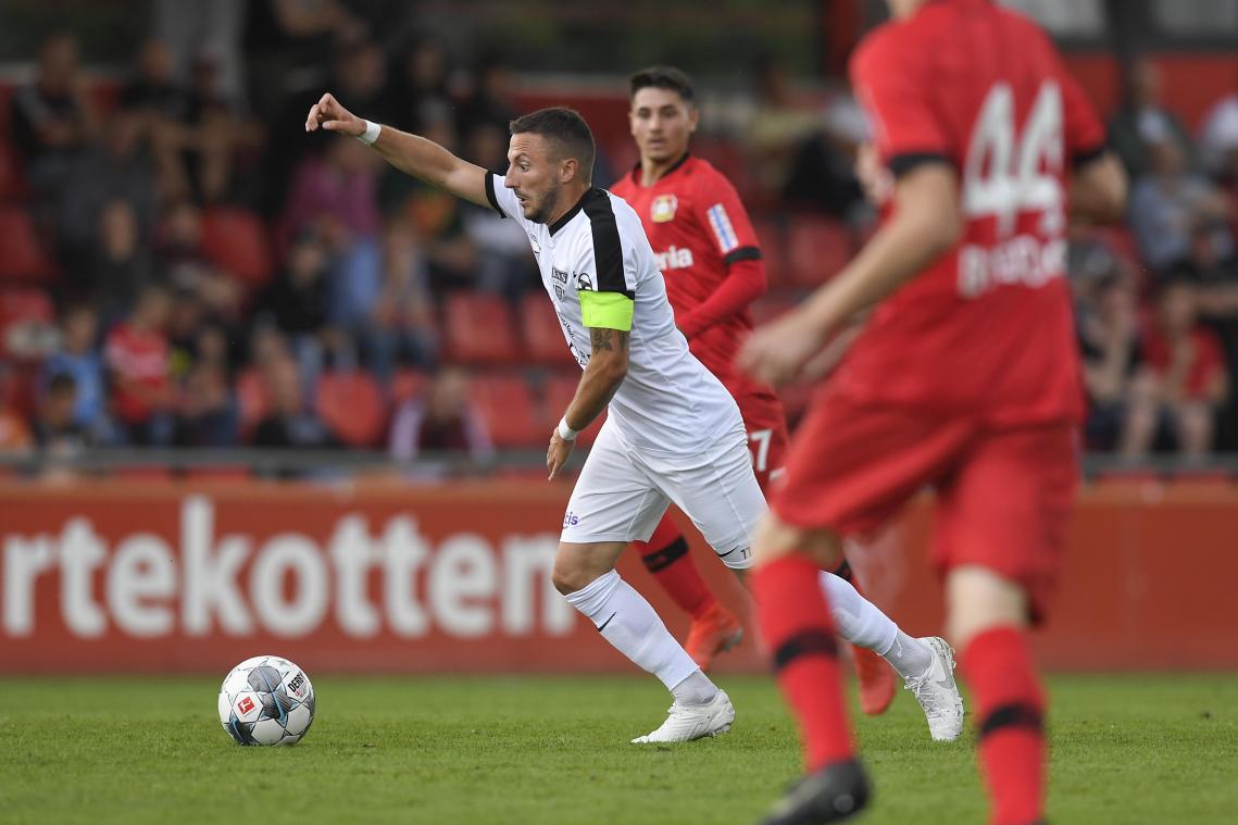 <p>Die AS Eupen (hier Danijel Milicevic) traf am Samstag auf Bayer Leverkusen.</p>
