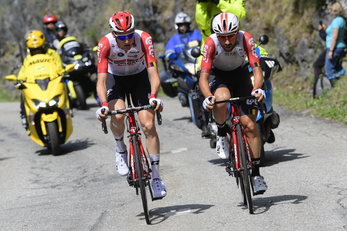 <p>Tim Wellens (links) und Thomas De Gendt</p>
