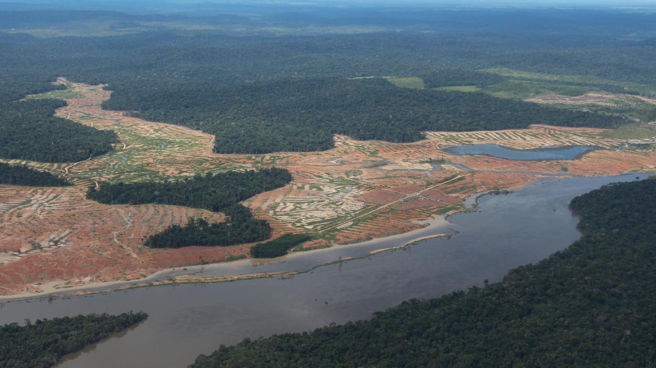 <p>Entwaldete Waldflächen am Rande des Juruena-Nationalpark im Amazonas-Regenwald in Brasilien.</p>