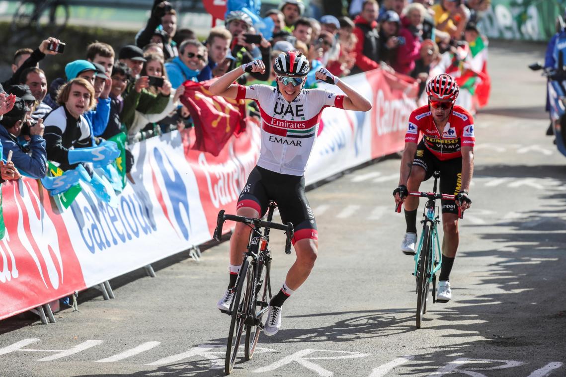 <p>Tadej Pogacar (links) und Primoz Roglic</p>