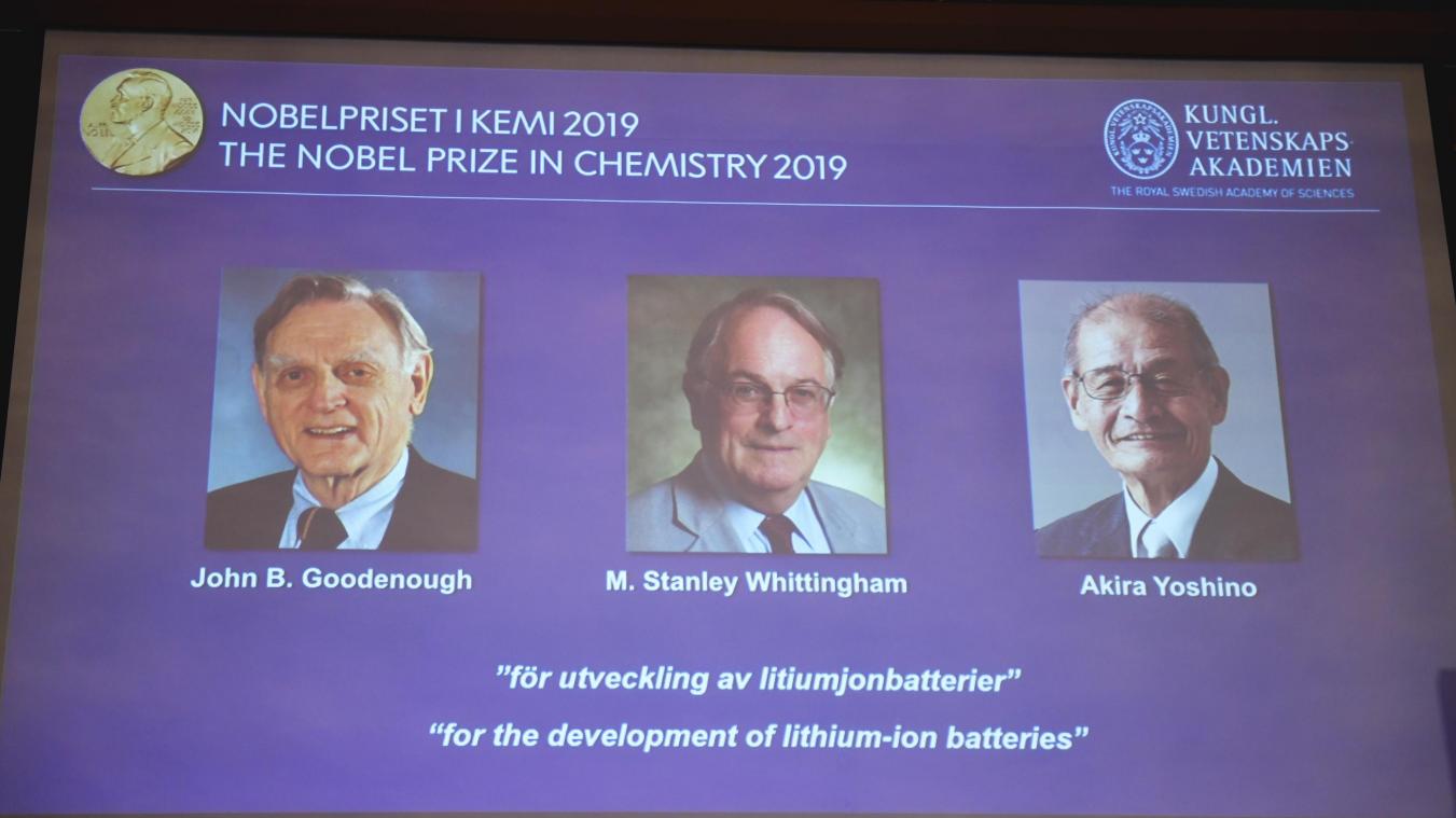 <p>Die drei Gewinner des Chemie-Nobelpreises 2019.</p>