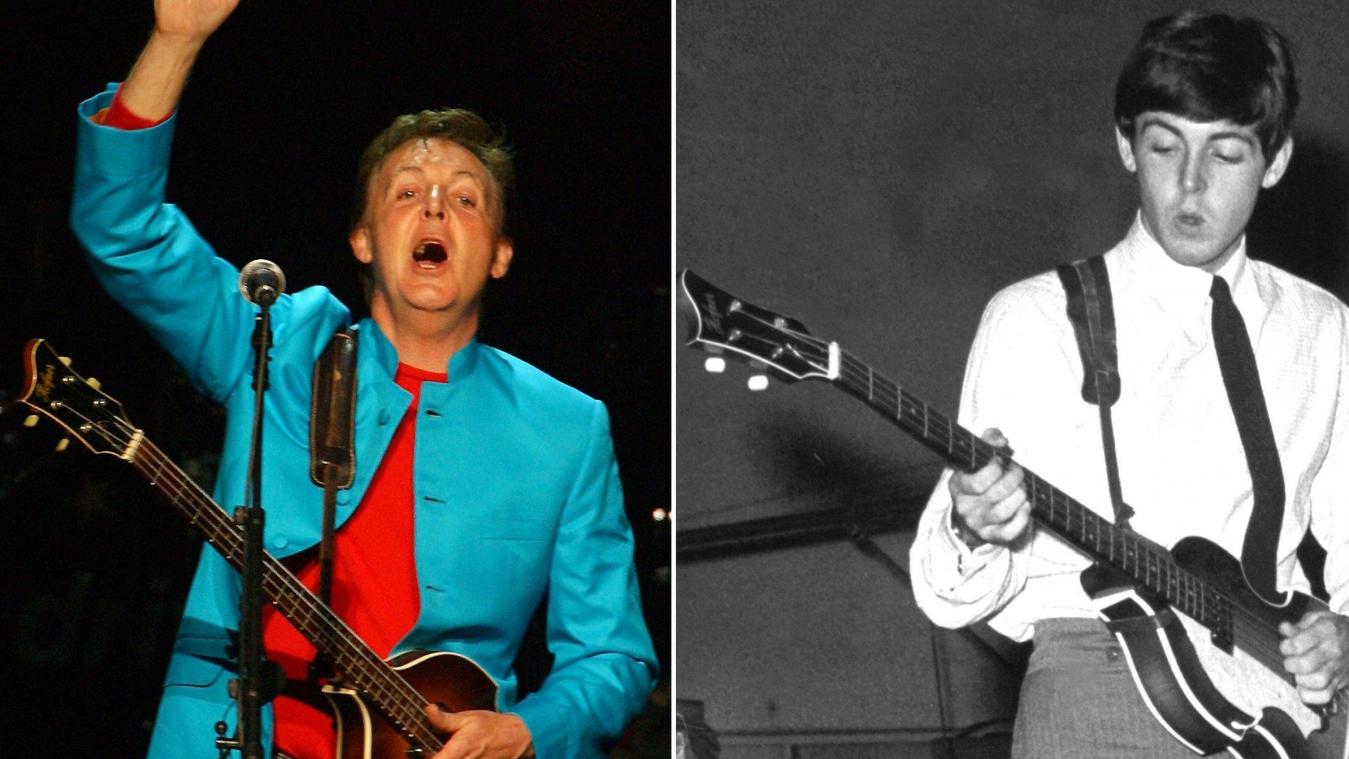 <p>Die Kombo aus Archivbildern zeigt Paul McCartney 2003 in Köln 2003 (l.) und im Oktober 1963 in einem Aufnahmestudio. 50 Jahre nach dem Verschwinden der Bassgitarre von Paul McCartney hat der Gitarren-Hersteller Höfner eine weltweite Suche nach einem der meistvermissten Musikinstrumente der Pop-Geschichte ausgerufen.</p>