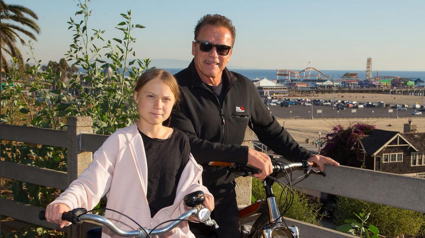 <p>Greta Thunberg und Arnold Schwarzenegger trafen sich in Santa Monica, Kalifornien.</p>