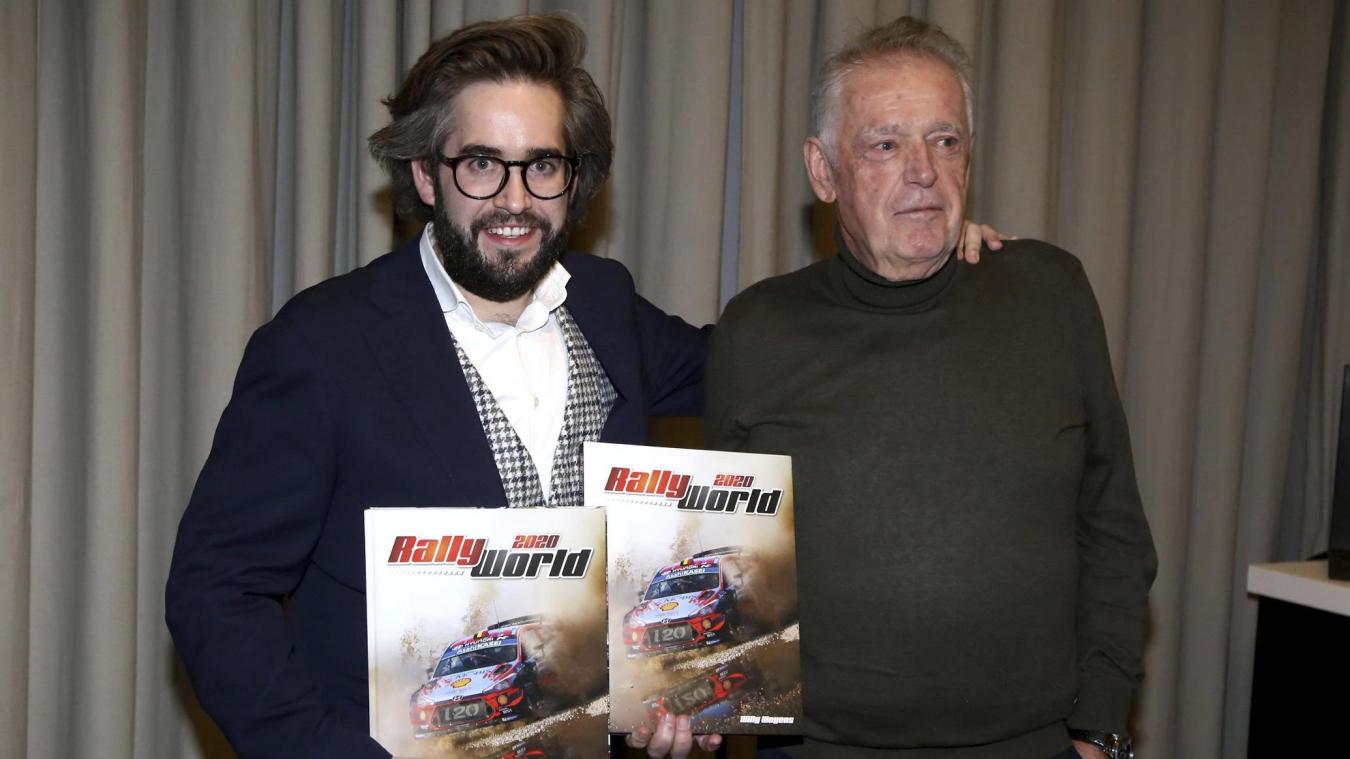 <p>Nick und Vater Willy Weyens stellten ihren 35. Band von Rally World vor.</p>