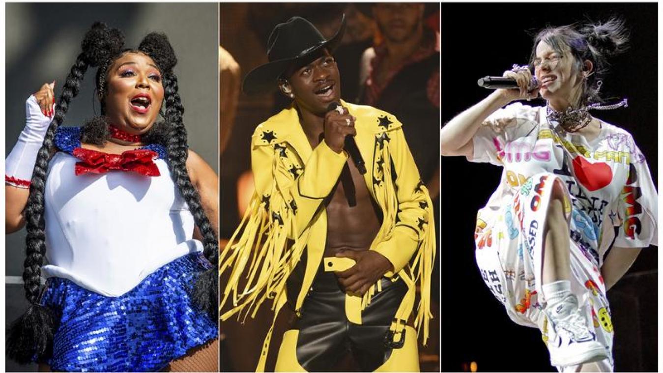 <p>Lizzo (l.-r.), Lil Nas X und Billie Eilish sind mehrfach nominiert für einen Grammy Award.</p>