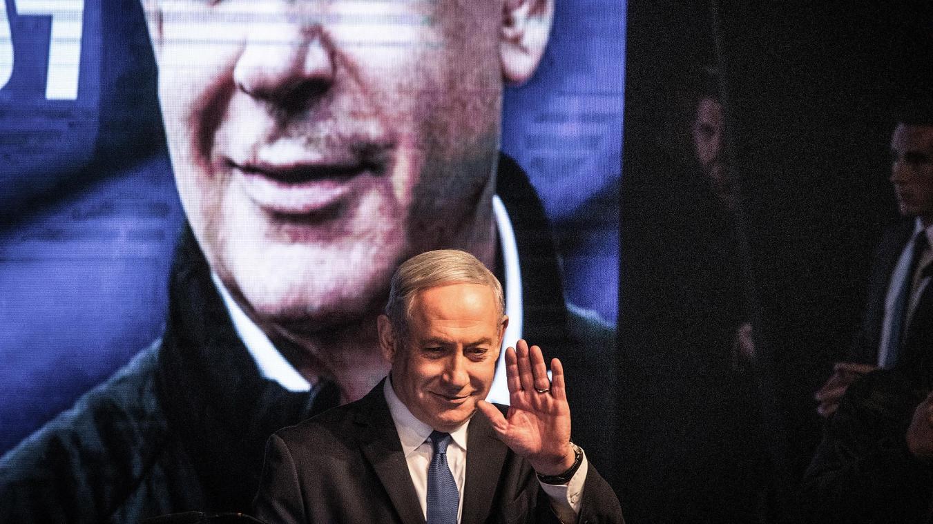 <p>Netanjahu bei einer Wahlkampfveranstaltung.</p>