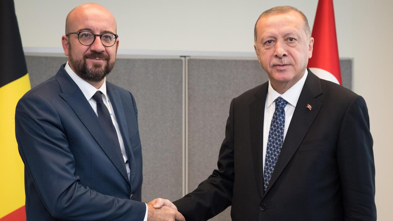 <p>Charles Michel, hier noch in seiner Eigenschaft als Premierminister, bei einem Treffen mit Recep Tayyip Erdogan (rechts)</p>