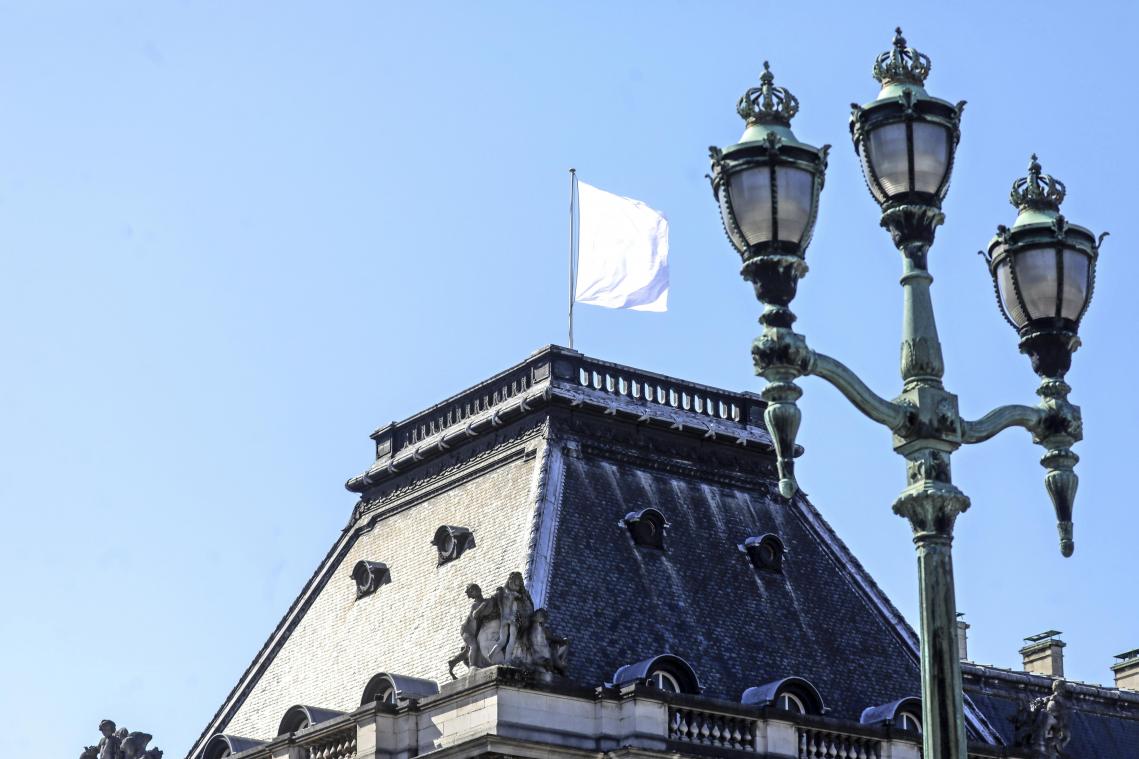 <p>Aus Solidarität mit dem Pflegekräften im Land hat der Königspalast eine weiße Fahne gehisst.</p>