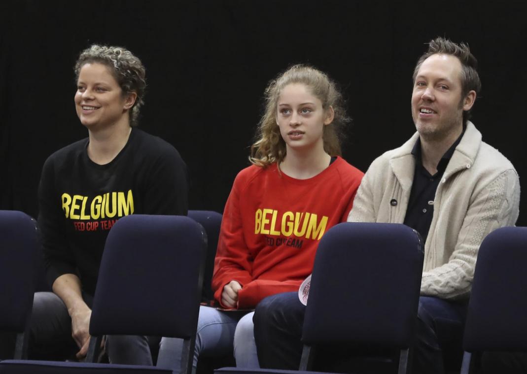 <p>Kim Clijsters mit Tochter Jada und Ehemann Brian Lynch</p>