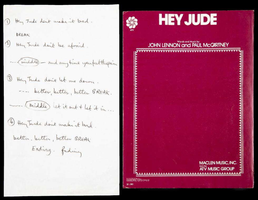 <p>Handgeschriebener Text für Beatles-Hit „Hey Jude“ teuer versteigert</p>
