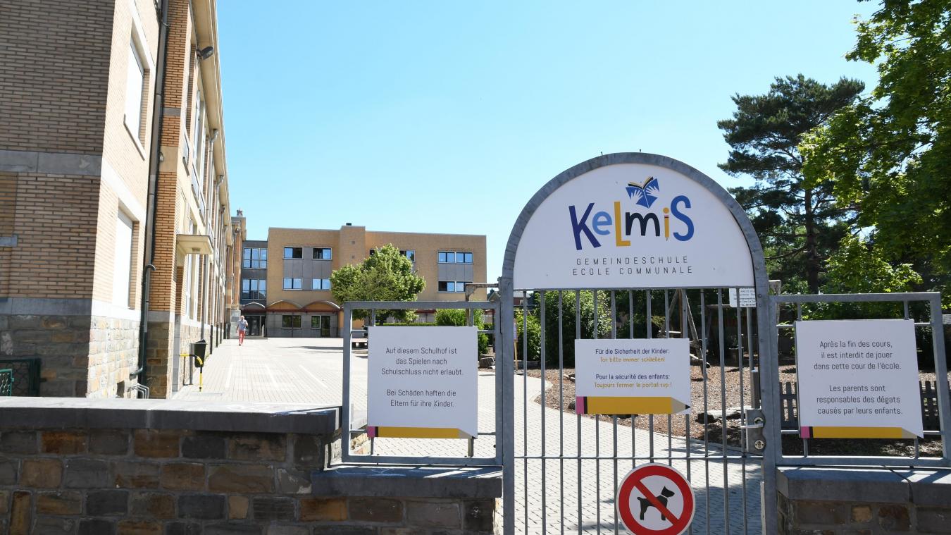 <p>Blick auf die Gemeindeschule in Kelmis, wo es nach Angaben von Freitag einen zweiten Fall von Covid-19 gab.</p>