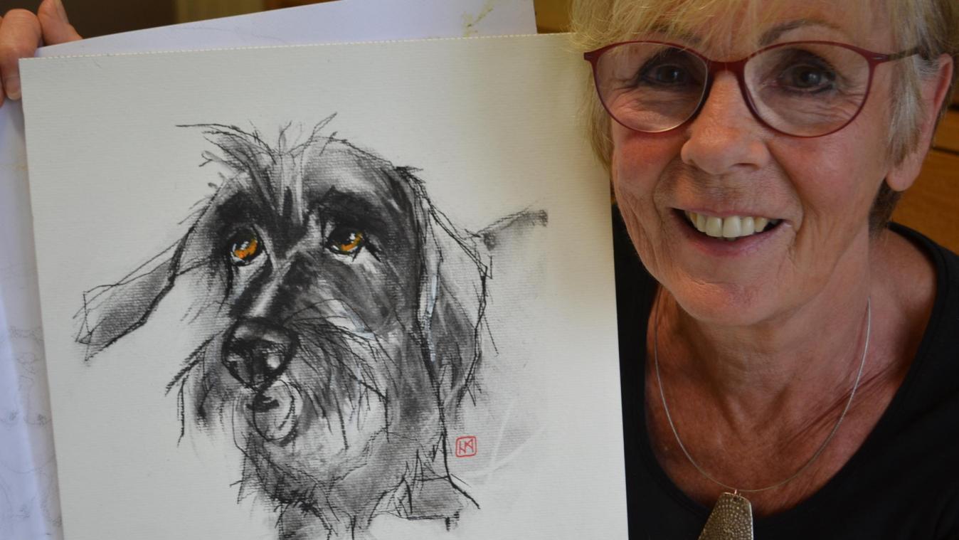 <p>„Ich zeichne den Charakter des Hundes“, erklärt die Künstlerin Claudine Mertens.</p>