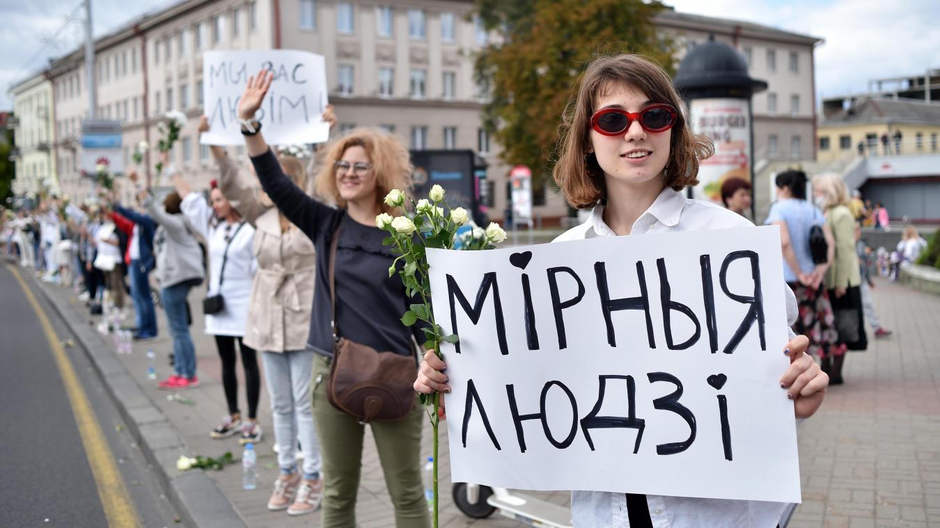 <p>Menschenketten in Belarus gegen den „letzten Diktator Europas“</p>
