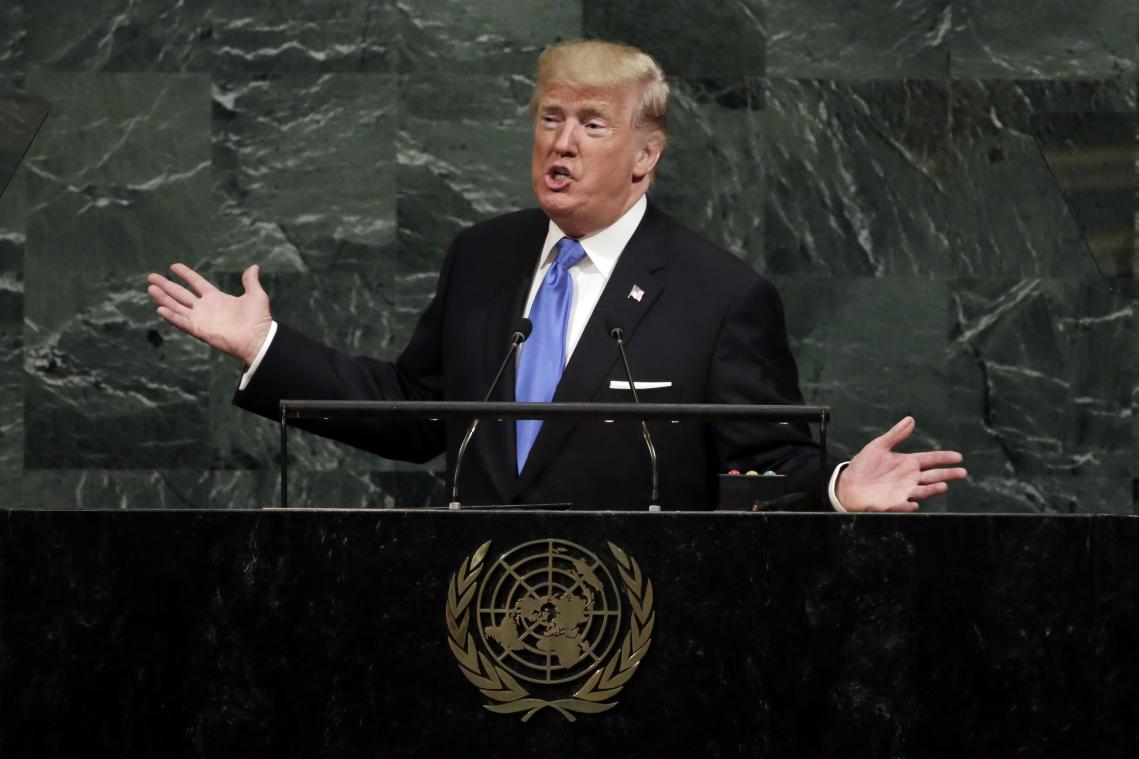 <p>September 2017, USA, New York: US-Präsident Donald Trump spricht bei der UN-Generaldebatte der Vereinten Nationen.</p>