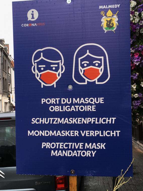 <p>Die Schutzmaskenpflicht in der Malmedyer Innenstadt wird am 1. Oktober in eine Empfehlung umgewandelt</p>