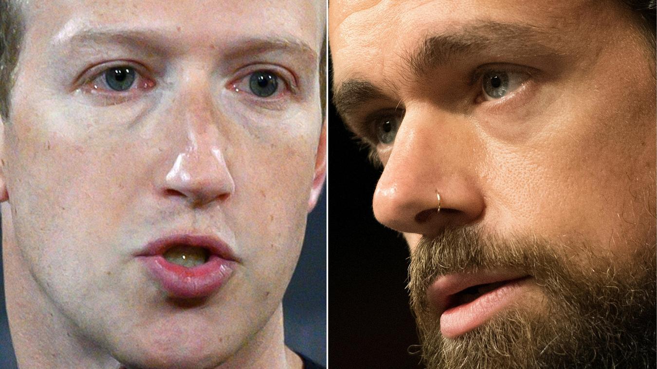 <p>Müssen sich stellen: Facebookchef Mark Zuckerberg und Twitter-CEO Jack Dorsey.</p>