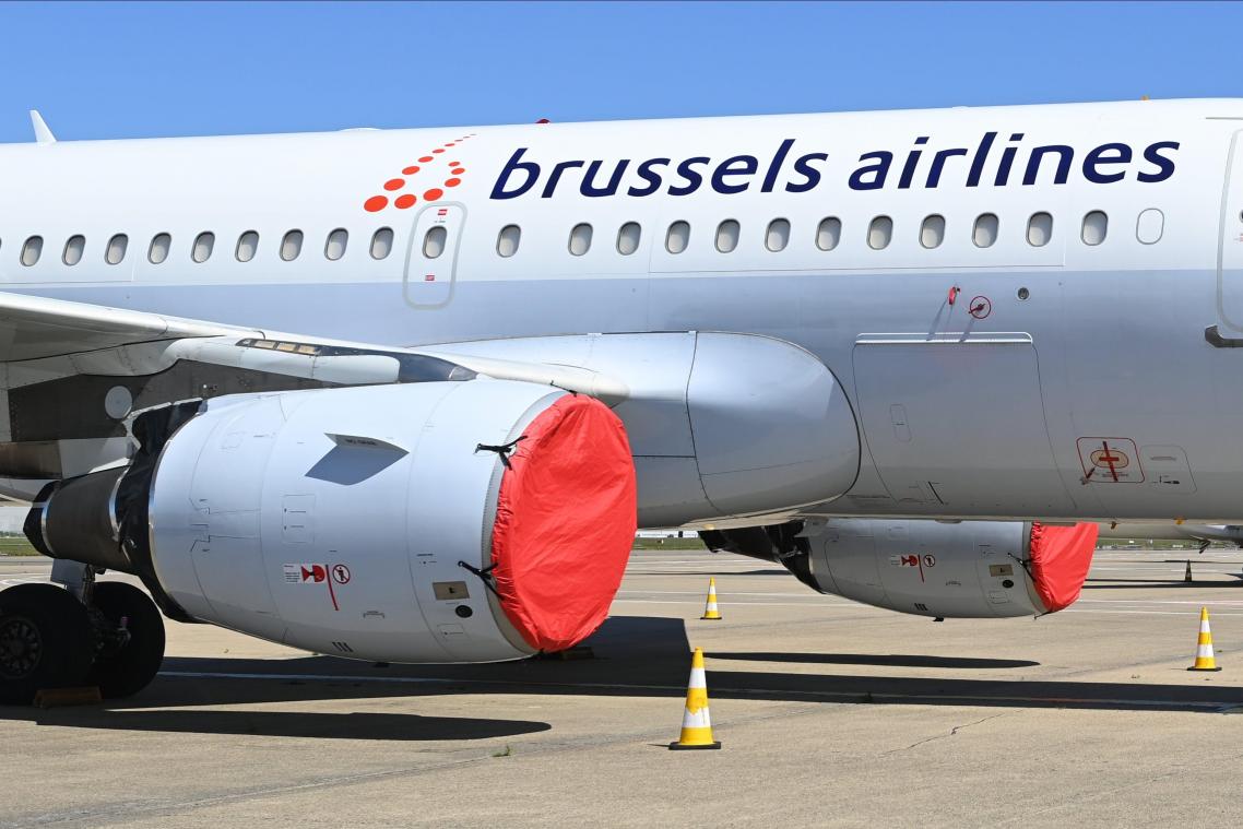 <p>Brussels Airlines musste viele Flugzeuge stilllegen.</p>