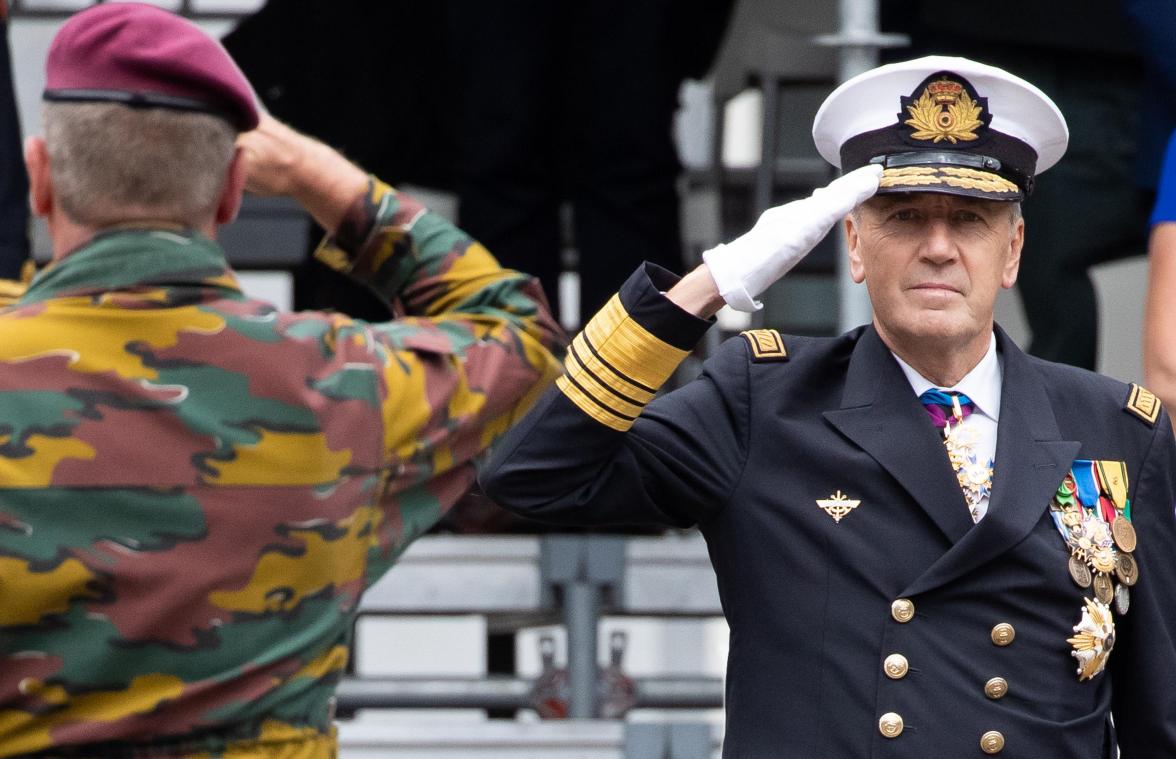 <p>Seit Juli Oberbefehlshaber der belgischen Armee: Admiral Michel Hofman.</p>