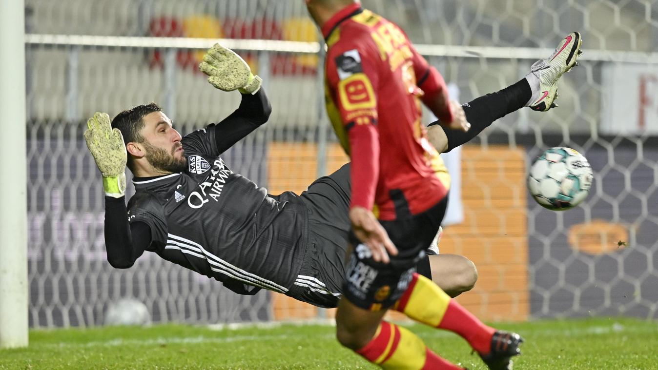 <p>Théo Defourny steht am Samstag wieder im Tor der AS Eupen.</p>