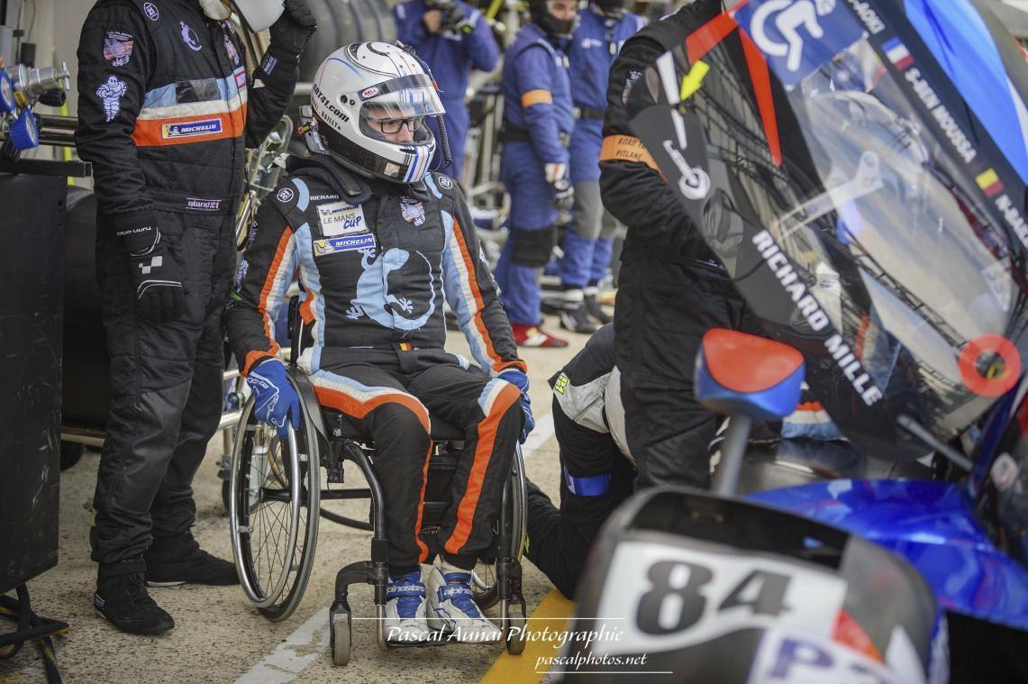 <p>Rollstuhlfahrer Nigel Bailly (B) will 2021 die Teilnahme an den 24h Le Mans schaffen.</p>
