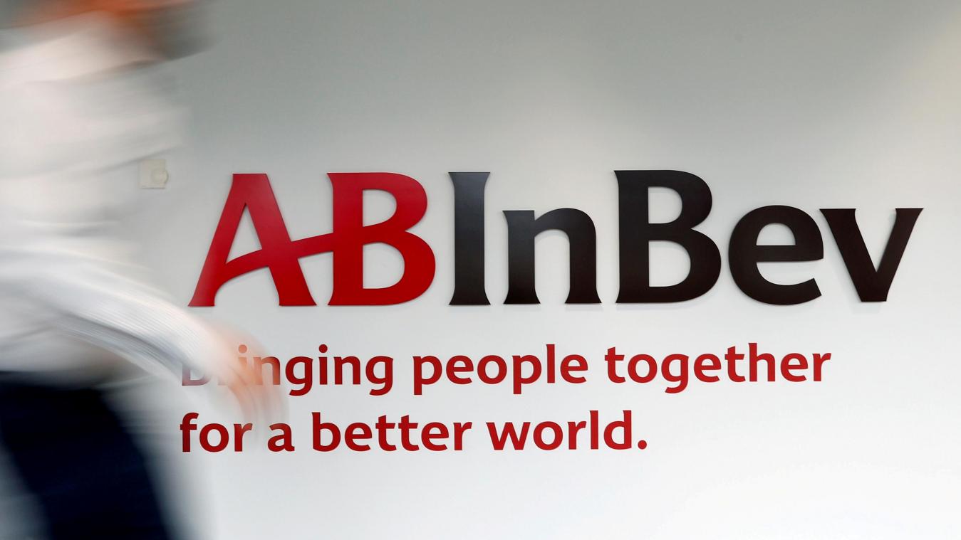 <p>Das Logo von AB InBev in dessen Zentrale in Löwen</p>
